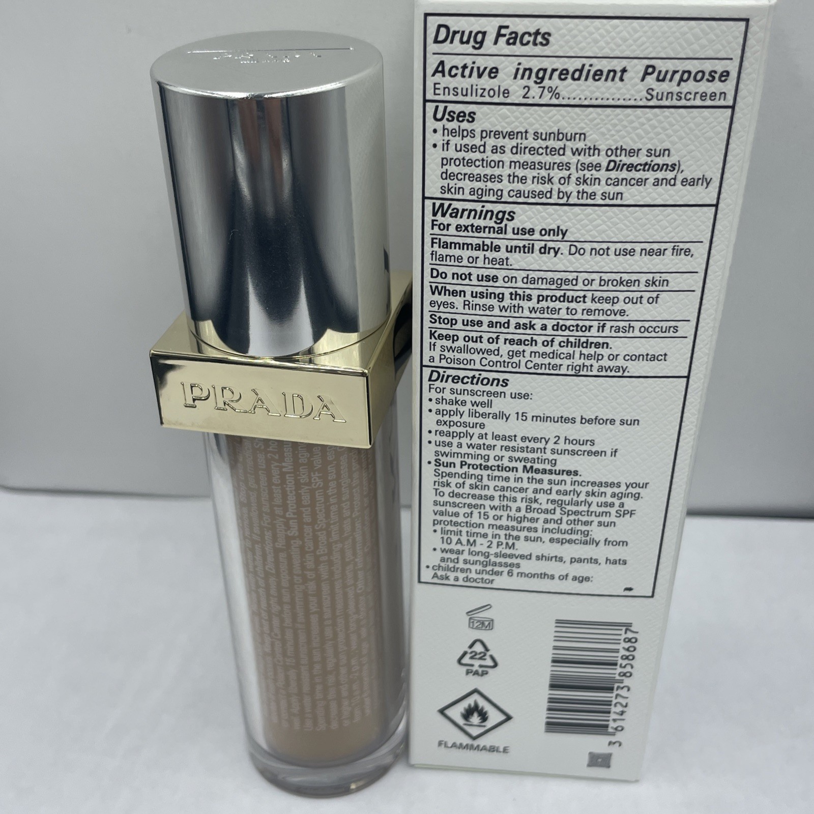 Prada Reveal MW45 Foundation Makeup Refillable NEW SPF 17 Warm Undertones