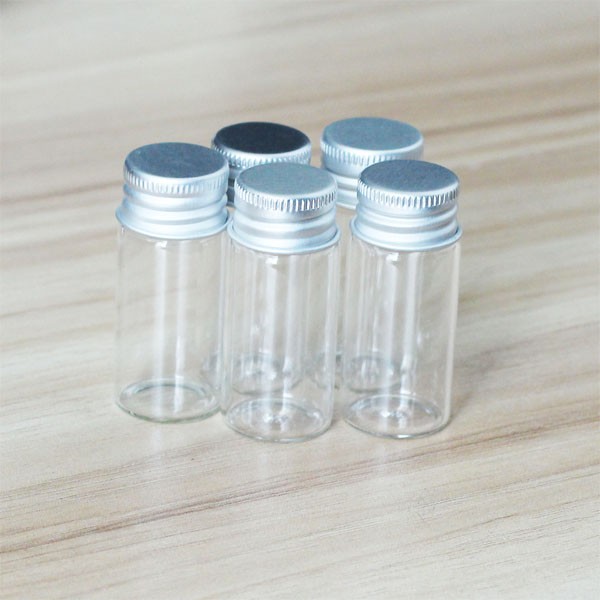 7ml Aluminum Essential Perfume Glass Bottles Lids 10-100pcs Tiny Jars Candy