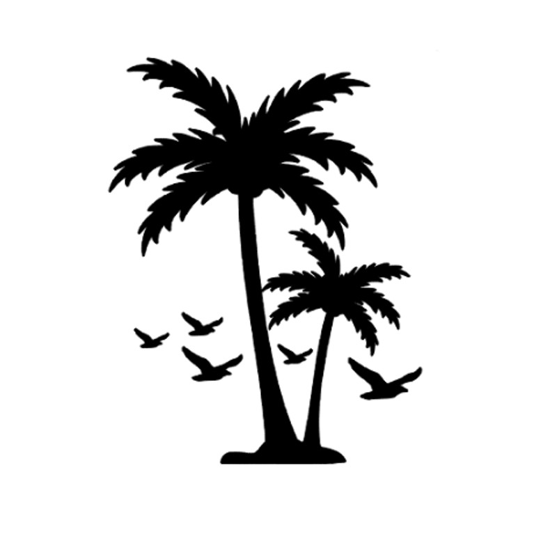 Palm Trees Beach Sea Ocean Vinyl Decal Nautical Salt Life sticker