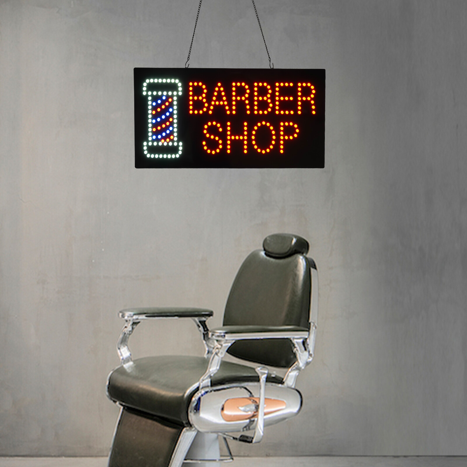 Barber Shop Sign LED Light Sign Business Sign 60*30cm/23.61*11.81in！