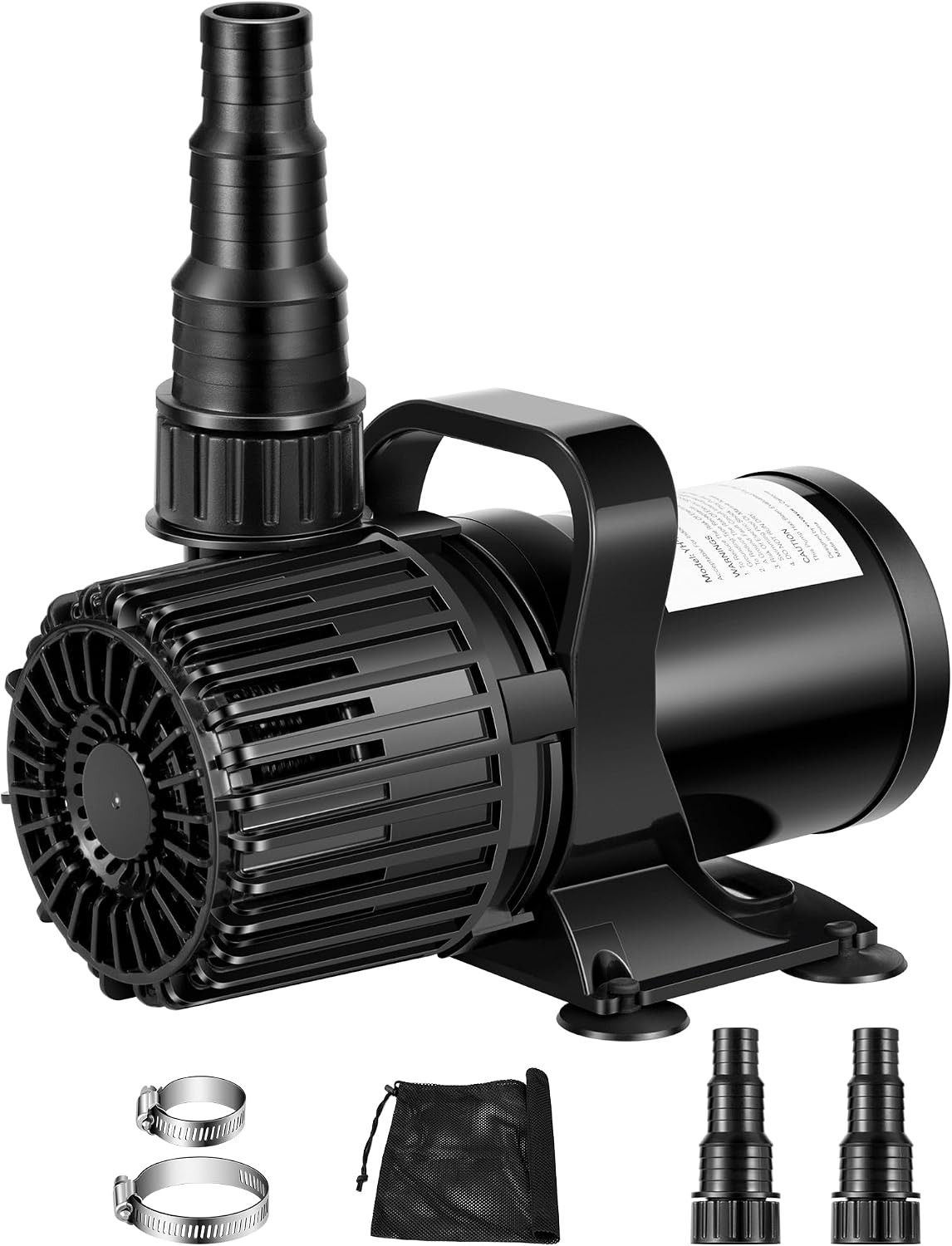 1600 GPH Submersible Water Pump with Barrier Bag 100W Pond Pump Ultra Quiet