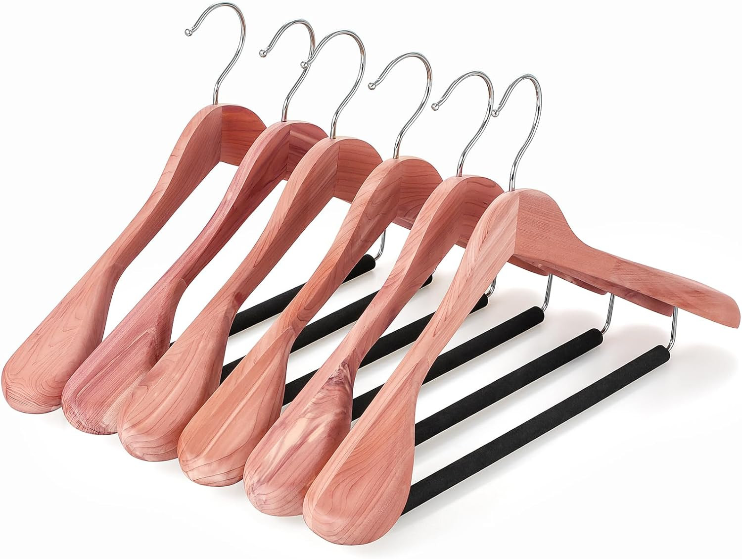 Unfinished American Red Cedar Wood Coat Suit Hangers, Luxury Wooden Jacket Cloth