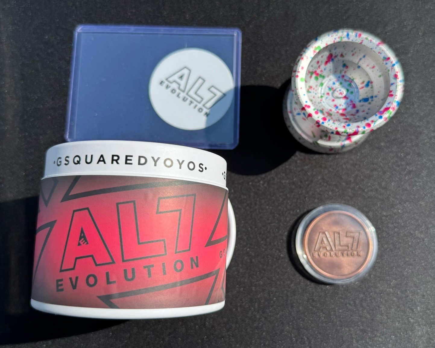 G Squared Yoyos - AL7 Evolution - Pastel Explosion Colorway - Undamaged