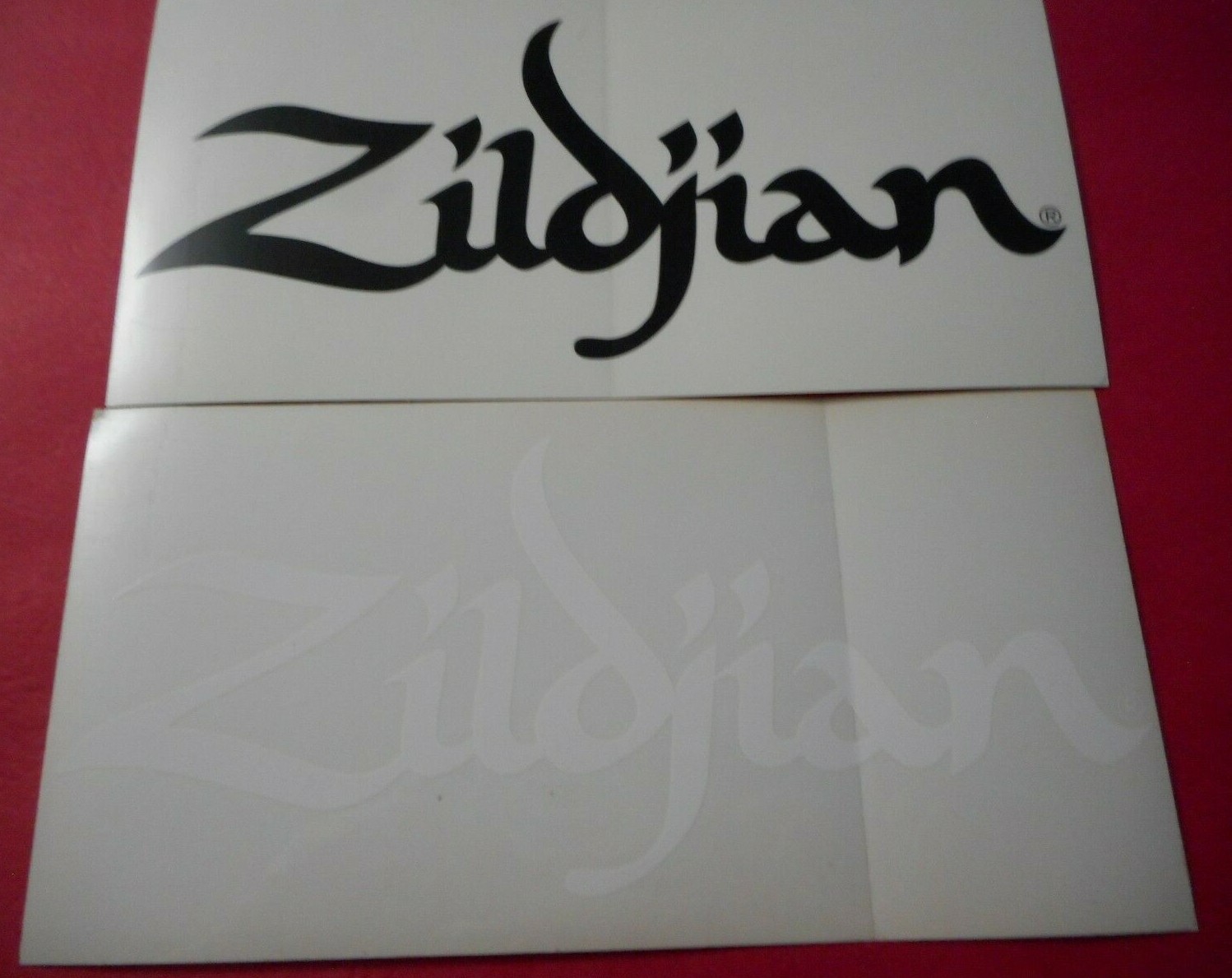 2 New 8 Inch Zildjian Drums Black and White Decal Stickers, Lot L5
