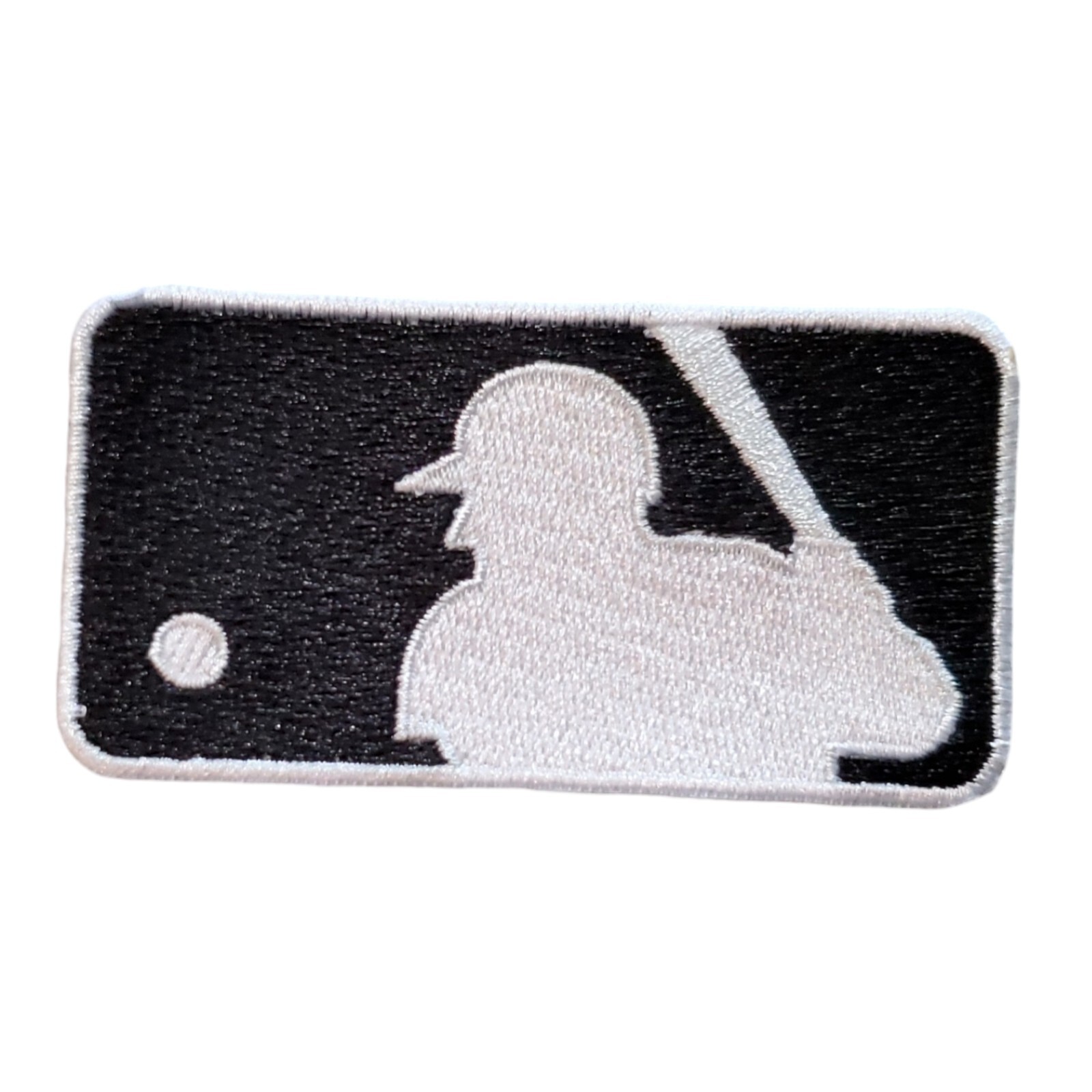 MLB Logo Patch. Black And White. Baseball. Embroidered. Iron On Backing. 3"x1.5"