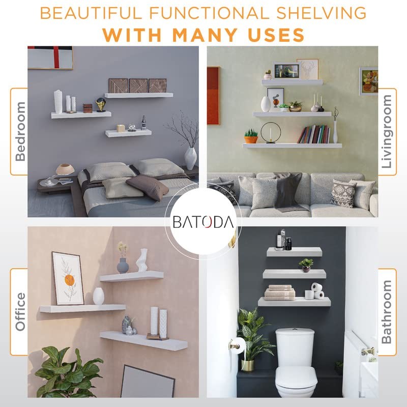 8 PCS 6 Inch Floating Shelf Brackets Heavy Duty Solid Steel Blind Supports