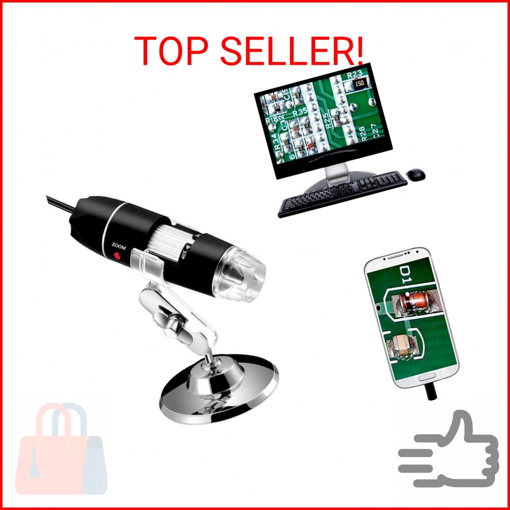Jiusion 40 to 1000x Magnification Endoscope, 8 LED USB 2.0 Digital Microscope, M