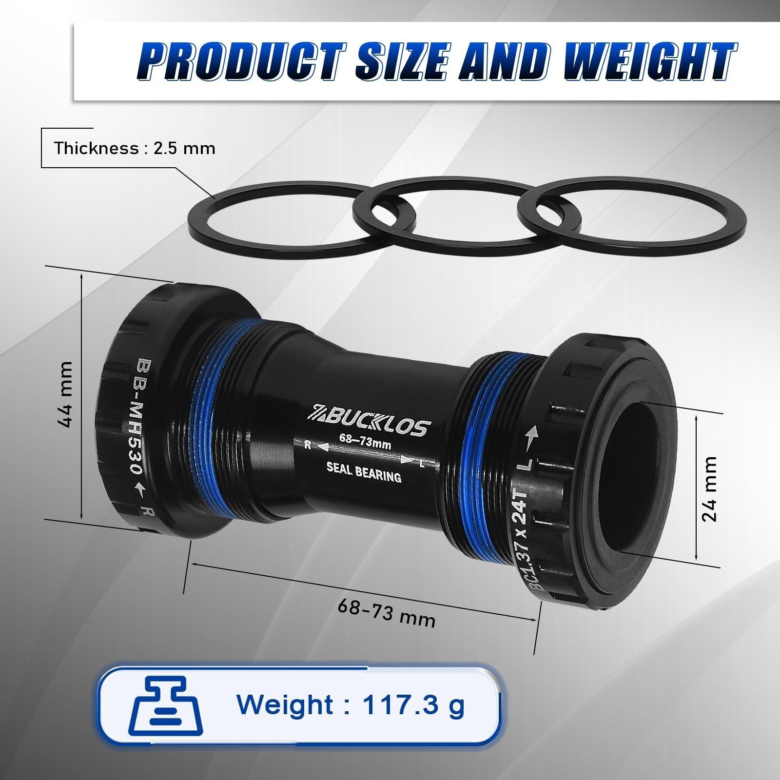 BUCKLOS Threaded/PressFit/Dub Bottom Bracket BSA 68-73mm/86-92mm -Ceramic/Ste...