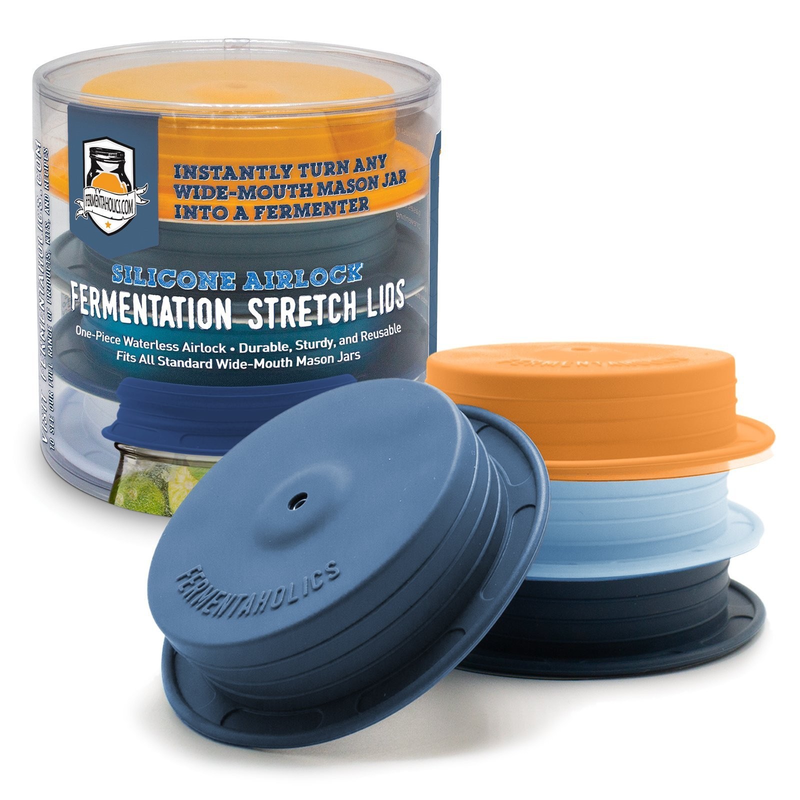 Silicone Fermentation Stretch Lids - 4-Pack