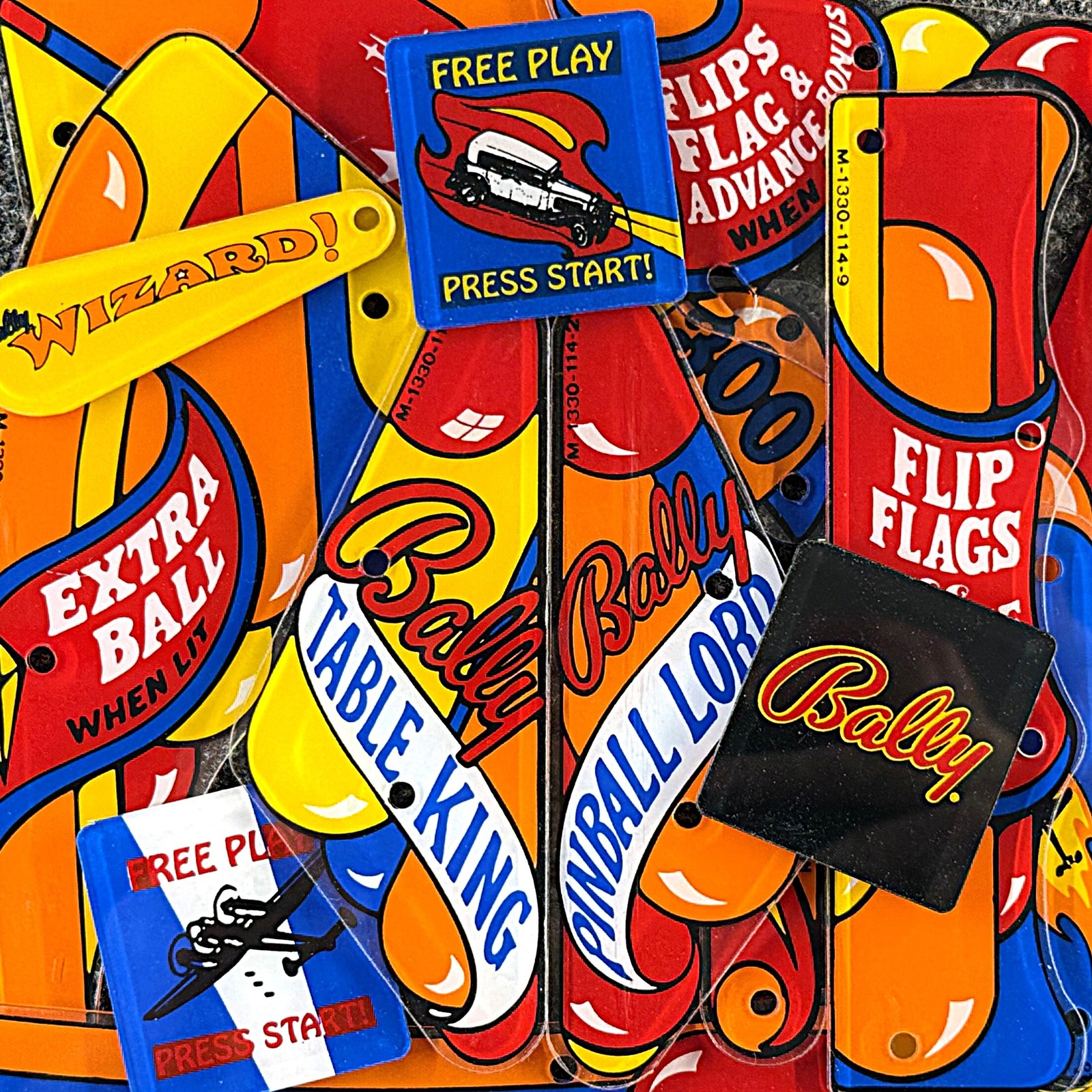 Bally Wizard! Pinball Machine Playfield Plastic Set NEW RARE Silk Screened