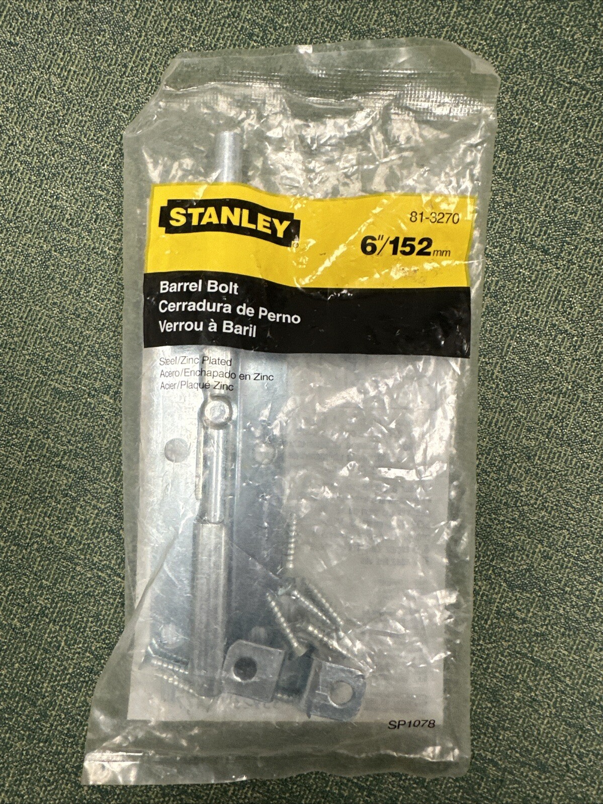 STANLEY STEEL ZINC PLATED 6 " BARREL BOLTS  81-3270 - New