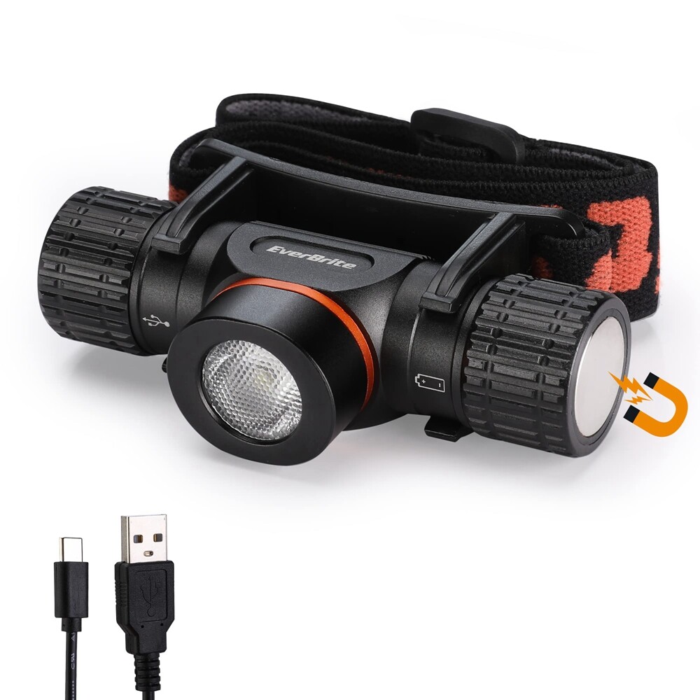 EverBrite Rechargeable Headlamp 1000 Lumen LED USB-C 5 Light Modes Magnetic Base