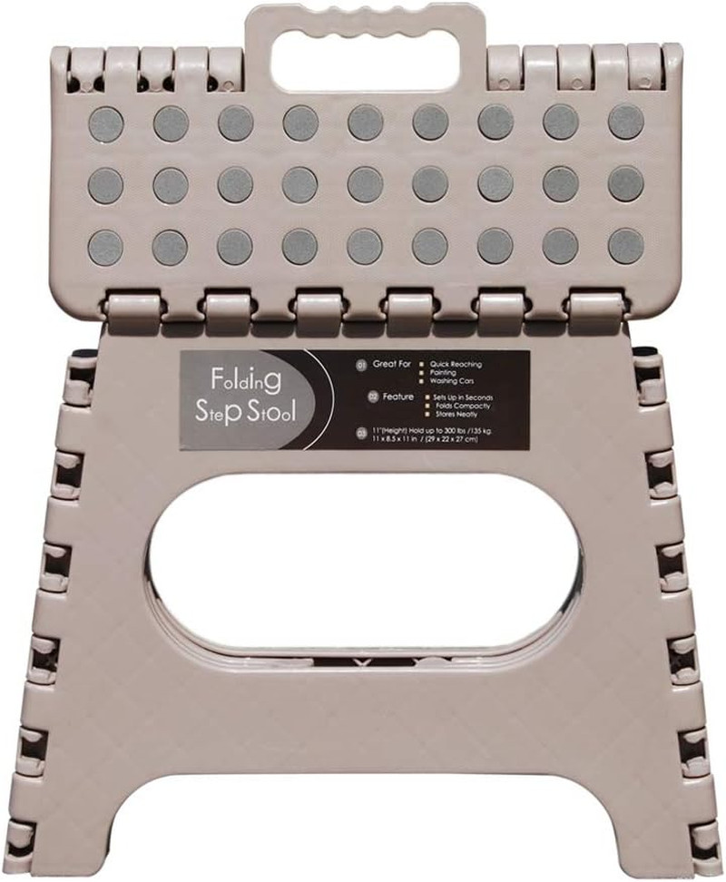Non-Slip Folding Step Stool, Sturdy Safe Enough - Holds up to 300 Lb - 11 Inch F
