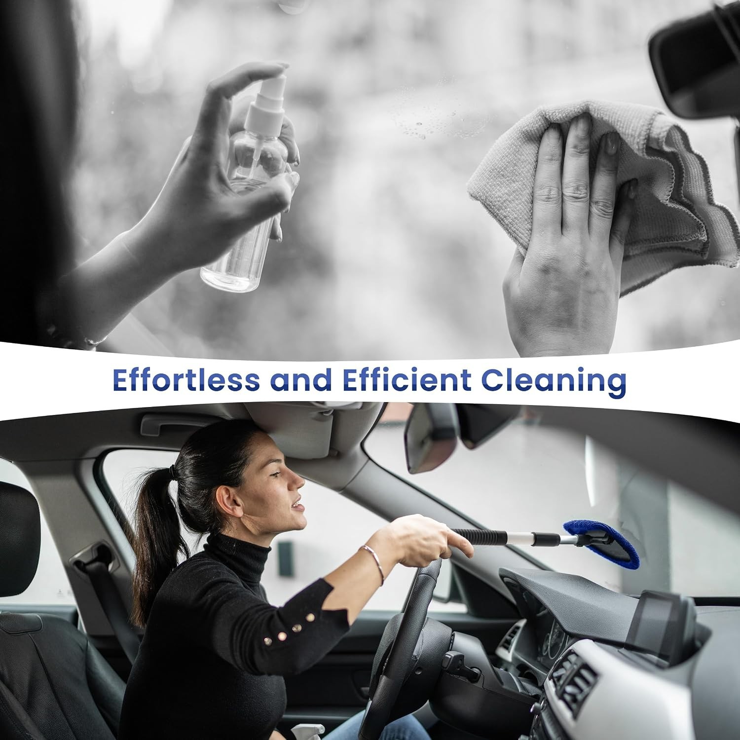 Windshield Cleaner Tool – Car Interior Window Cleaning Kit with Extendable Handl