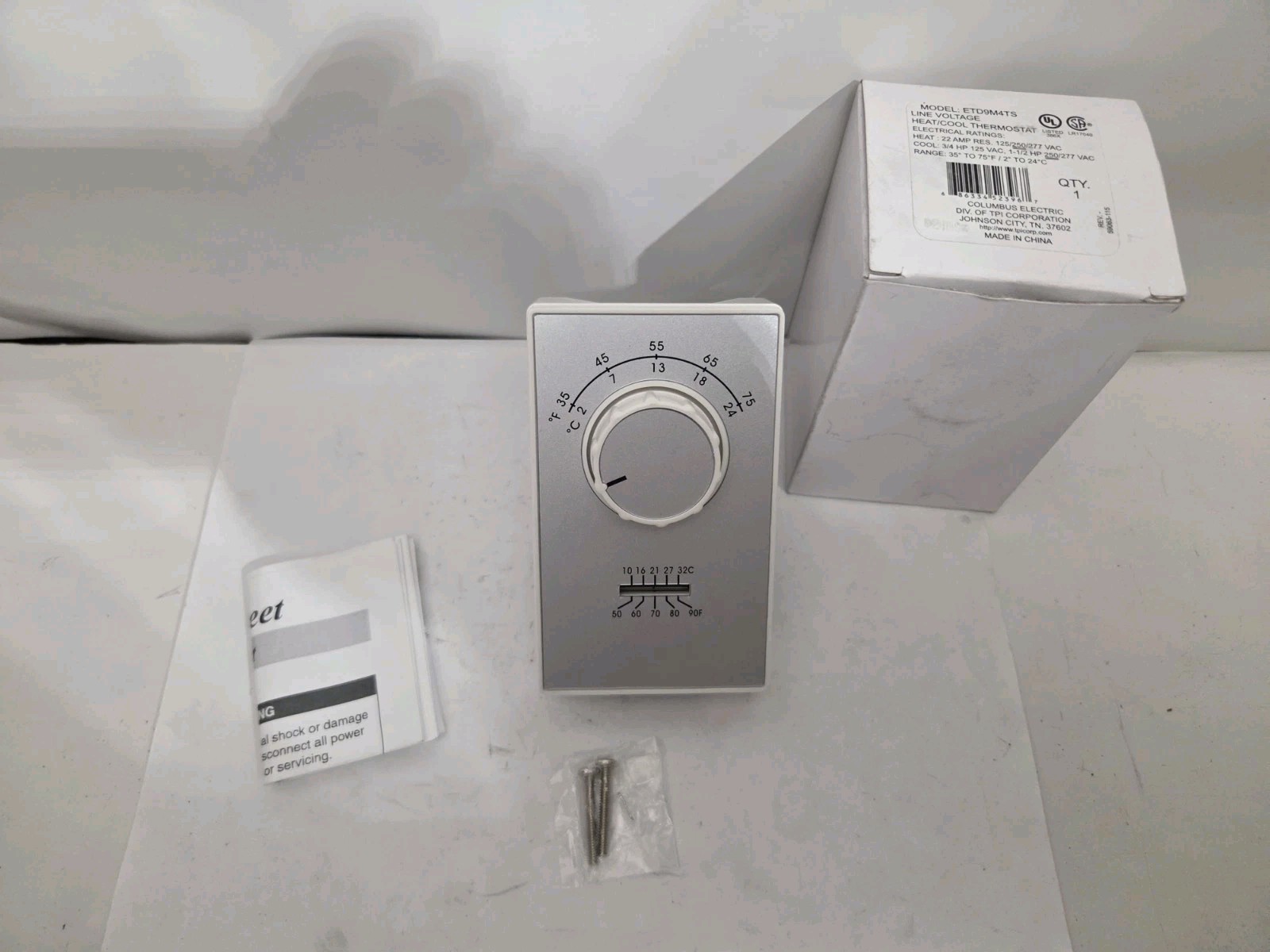 NEW GENUINE COLUMBUS ELECTRIC ETD9M4TS HEAT/COOL THERMOSTAT, NIB
