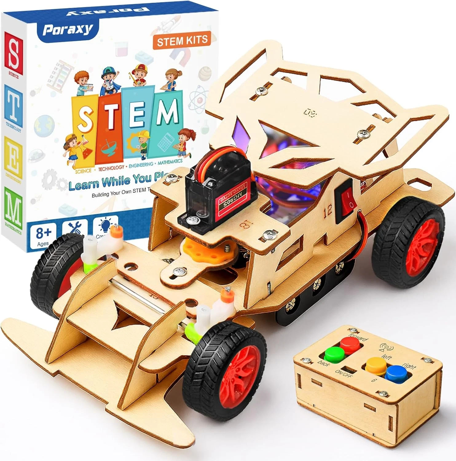 Poraxy STEM Kits for Kids 8-10, STEM Toys for Boys Ages 8-13, Remote Control Car