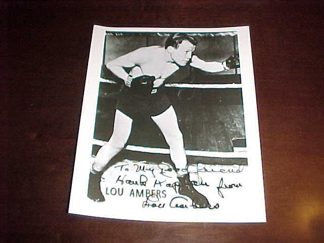 Lou Ambers Autographed Signed Boxing Photo with inscription