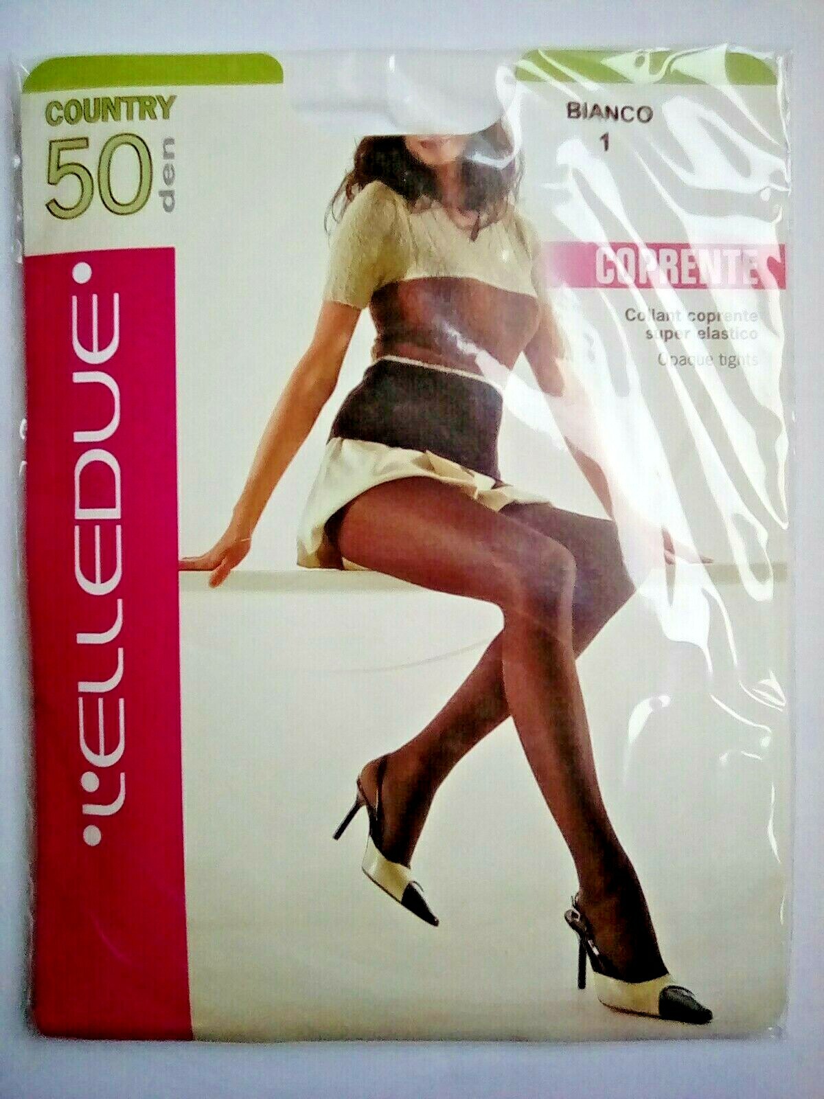 ELLEDUE fine quality Italian 50 denier opaque white coloured small size tights