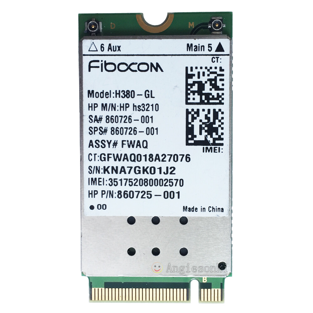 HP hs3210 FIBOCOM H380-GL WWAN Card M.2 LTE Modem 4G Adapter 860726-001 ZBook