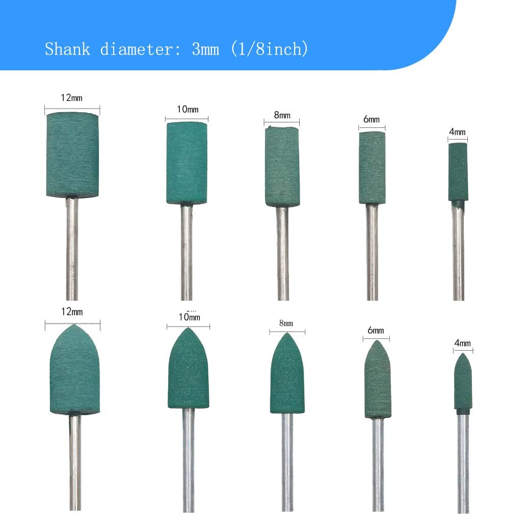 Luo ke 20 Pcs Rubber Polishing Bits, 1/8'' Shank Buffing Tools...