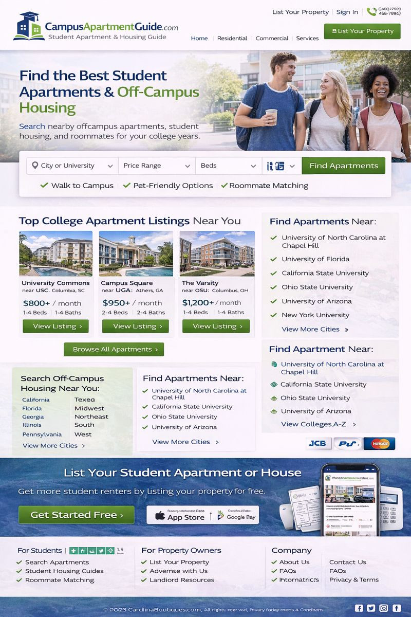 CampusApartmentGuide.com – Student Apartment & Housing Guide .COM Domain