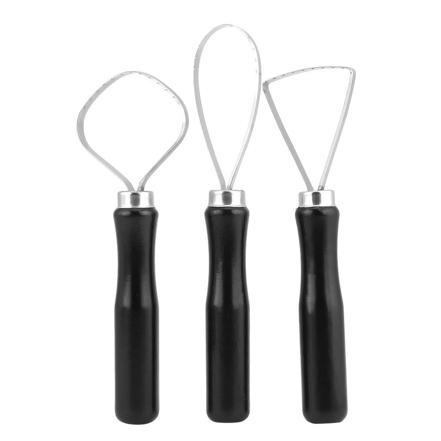 Clay Trimming Tool,Pottery Trimming Tools, 3 Pcs/Set Wood Pottery Clay Sculpt...