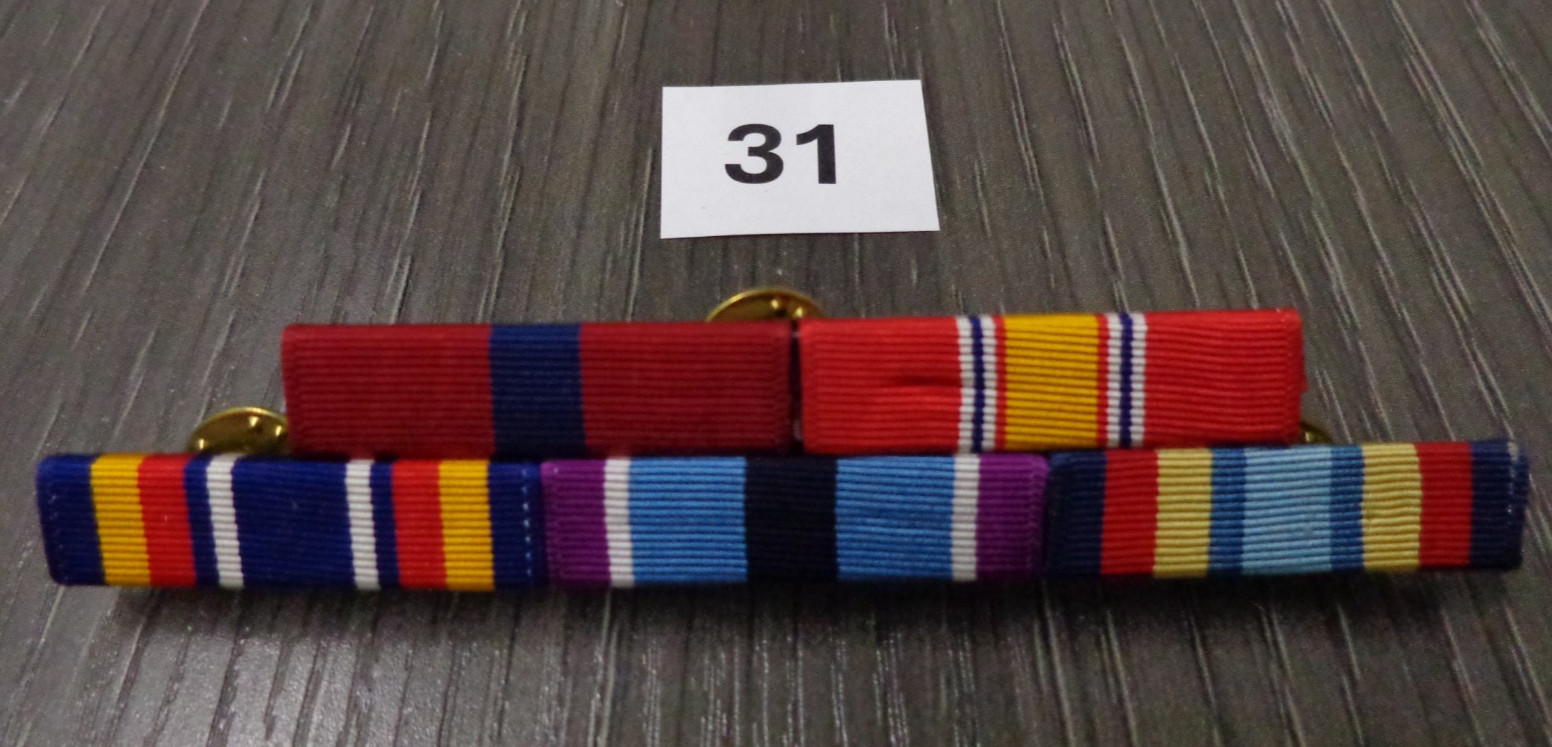 USMC 5 Ribbon Bar - Service -made in USA- used  BAR # 31