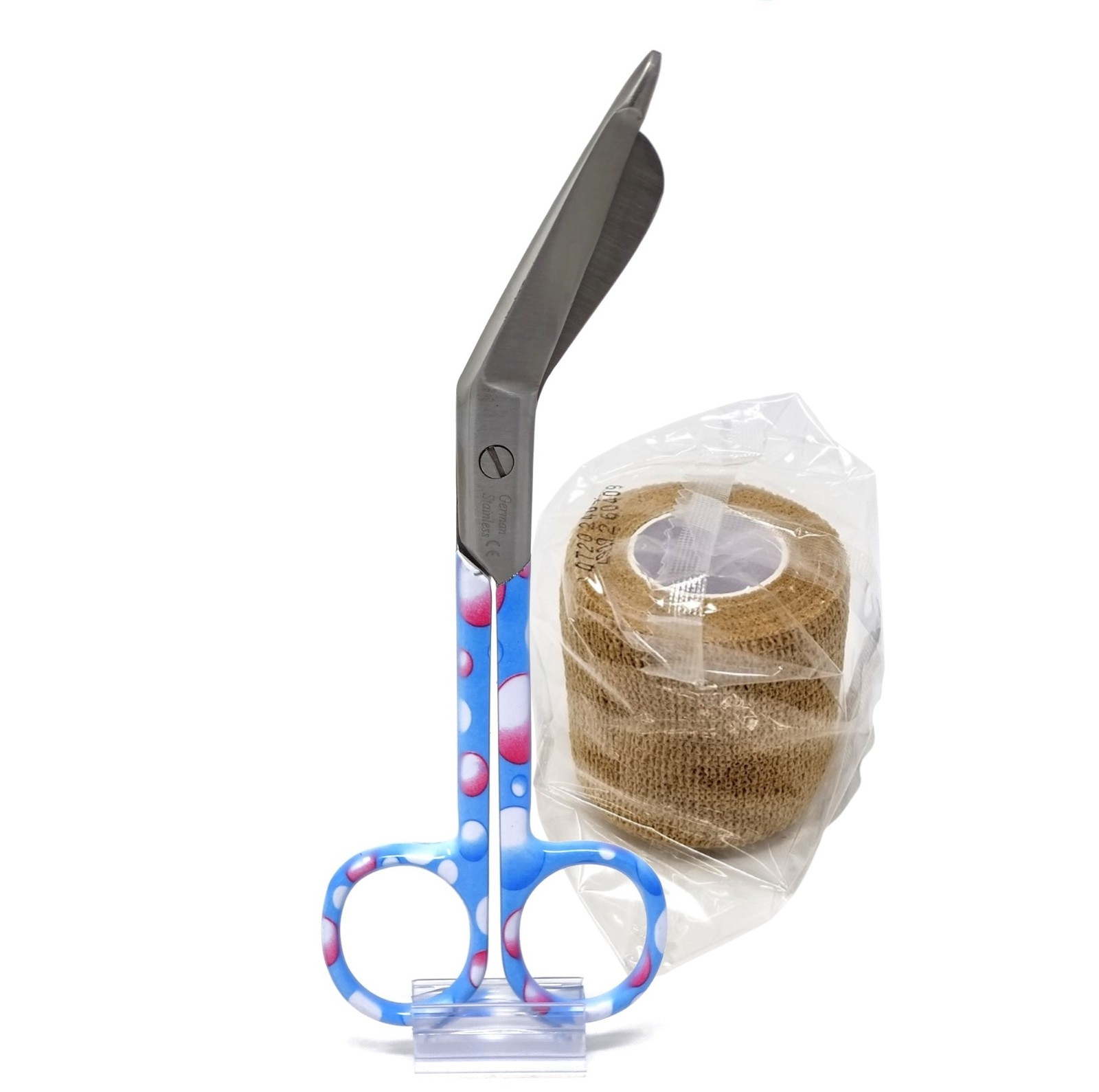 2" Self Adhesive Bandage Gauze Rolls + 4.5" Bandage Scissors Stainless Steel New