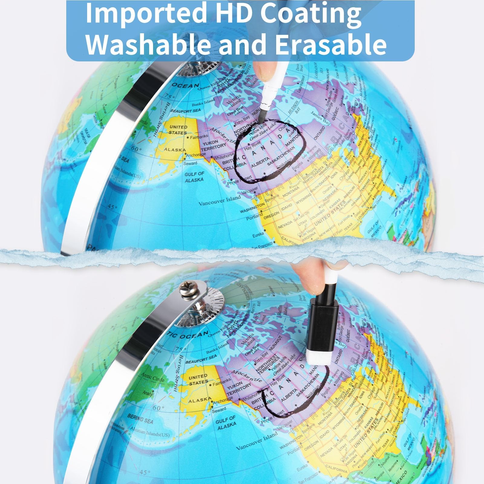 9'' Globe for Kids Rewritable World Globe