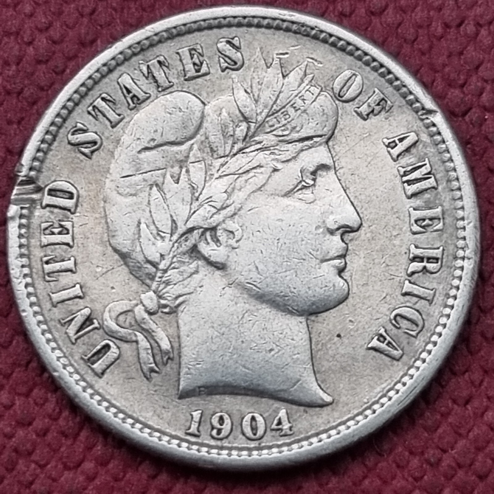 1904 S Barber Dime 10c Better Grade XF + Details #57037