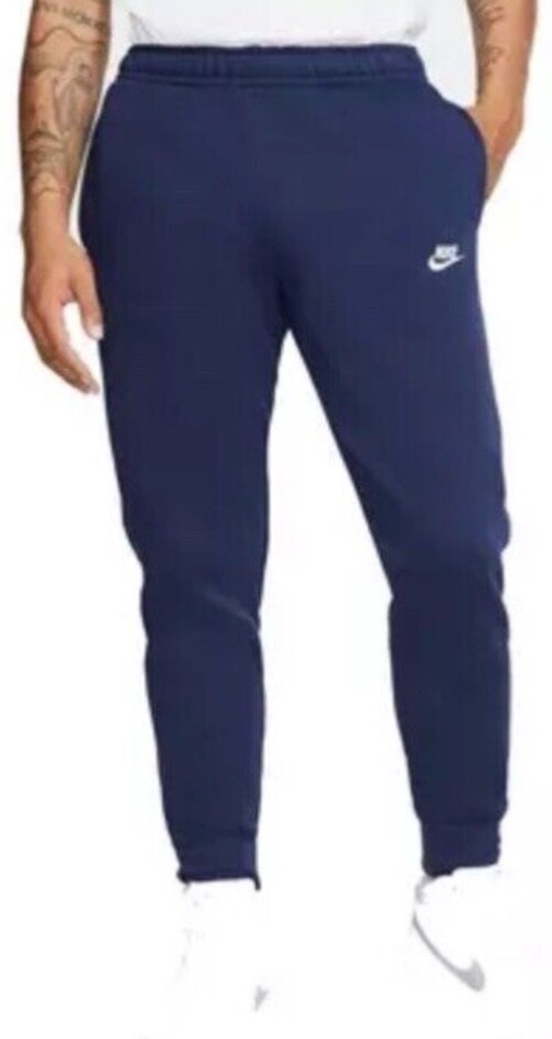 Nike Mens Joggers M Blue Club Fleece Swoosh Pants Loungewear 716830-410