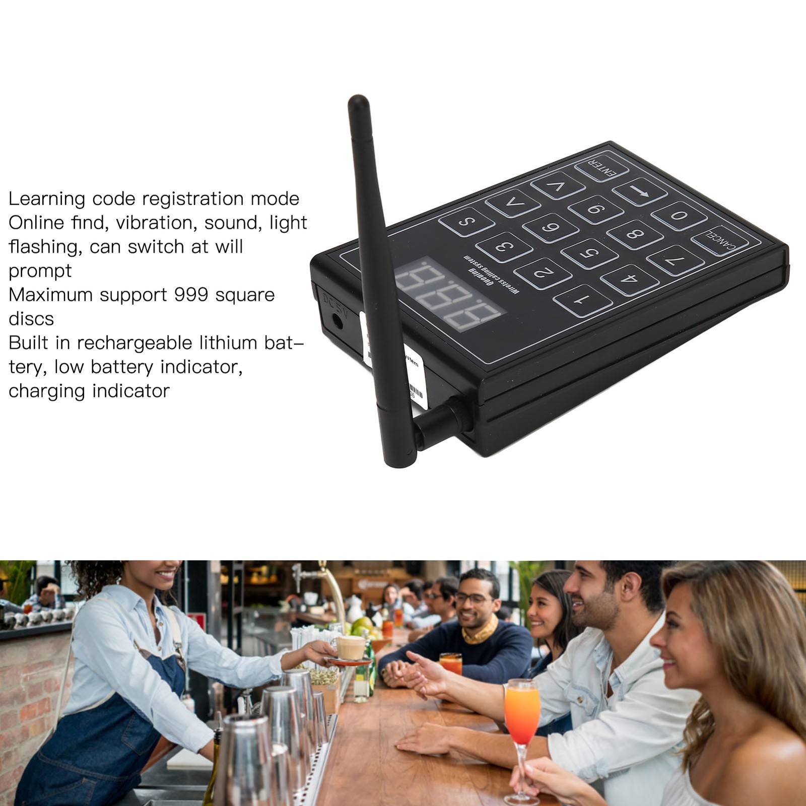 Wireless Guest Paging Queuing System Long Range Paging System With Transmit BAZI