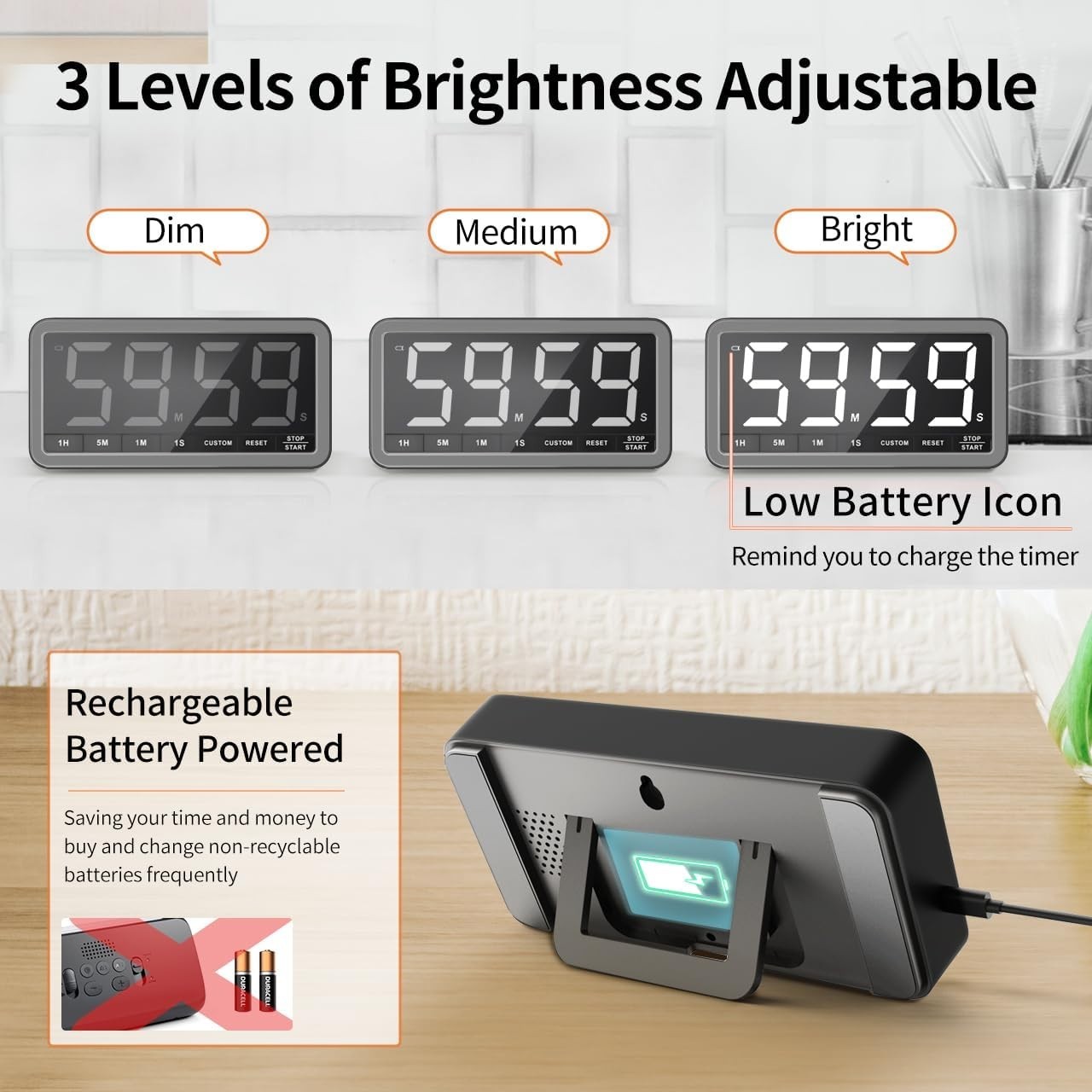 7.8” Digital Kitchen Timer - Extra Large Display for Effortless Time Management