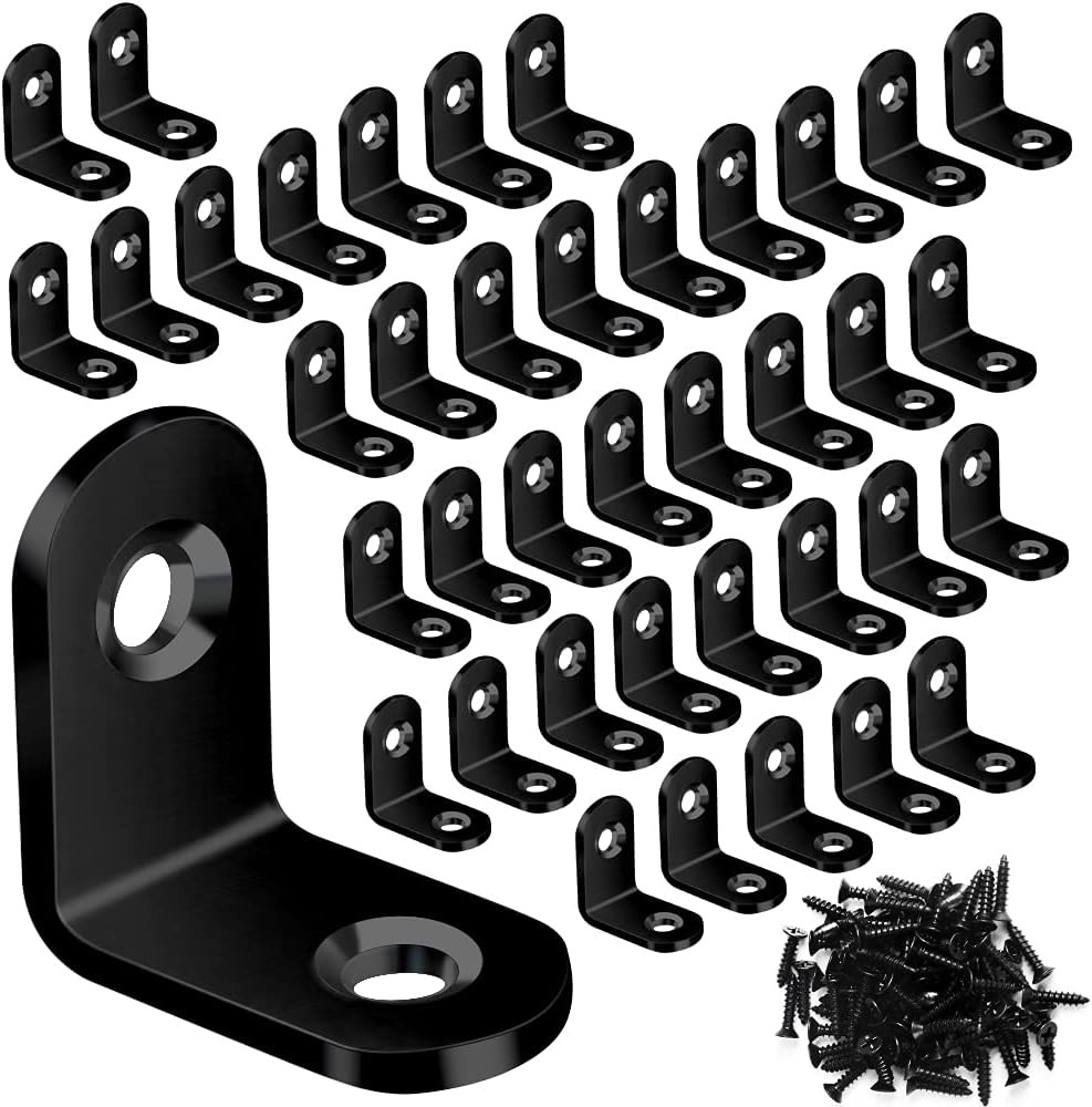 40PCS L Bracket Corner Brace Sets, Stainless Steel Corner Brackets, 90 Degree...
