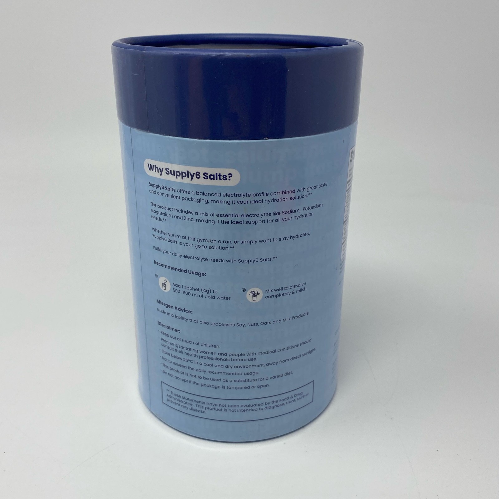 Supply6 Salts Electrolyte Mix Blue Raspberry 4g x18 Sachets