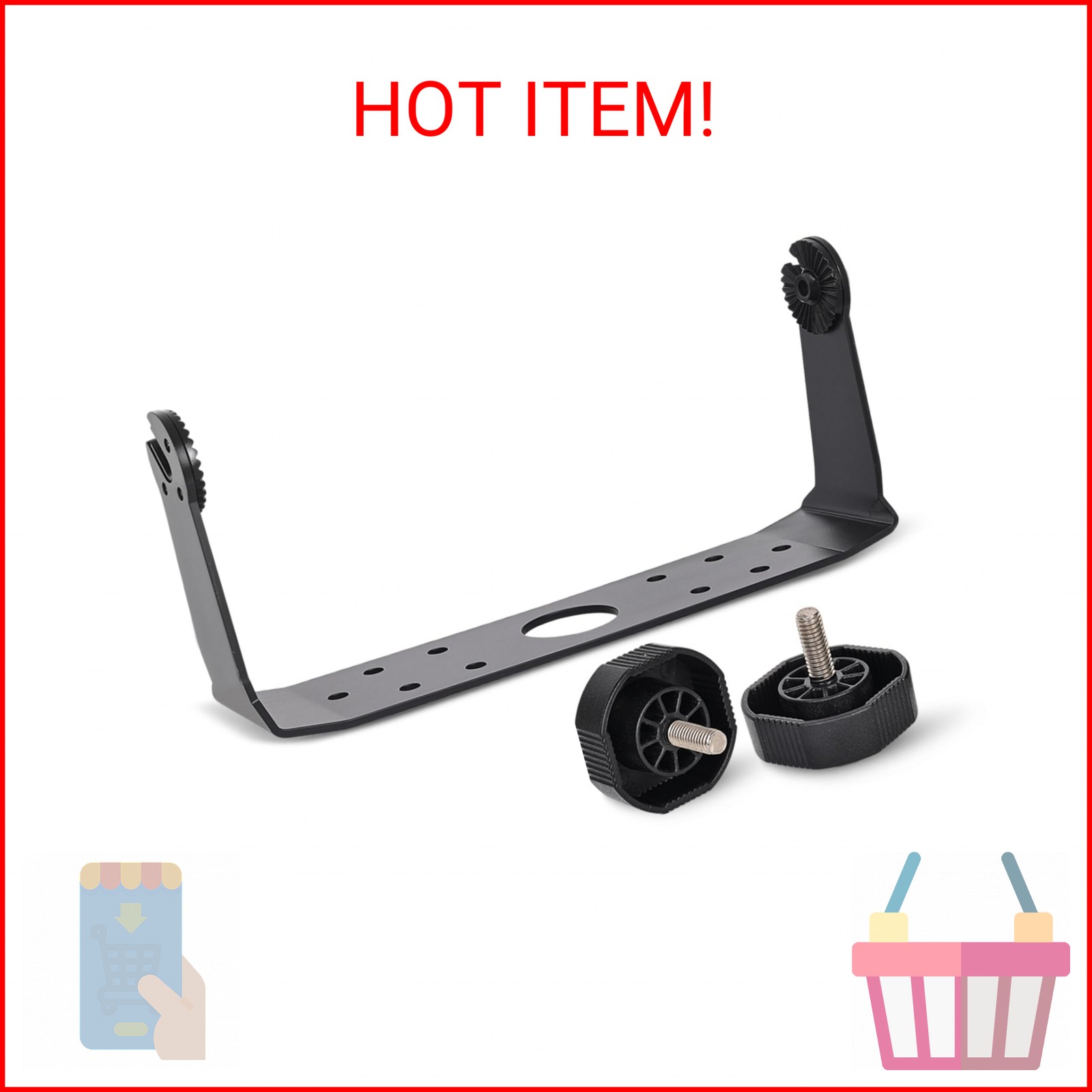 000-11020-001 Gimbal Bracket with Knobs Fits Lowrance 9” HDS Gen2 Touch, 9” HDS