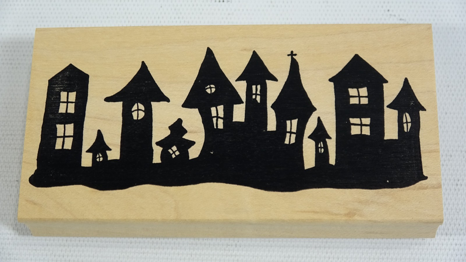 Outlines Halloween Spooky Town F33 Mounted Rubber Stamp