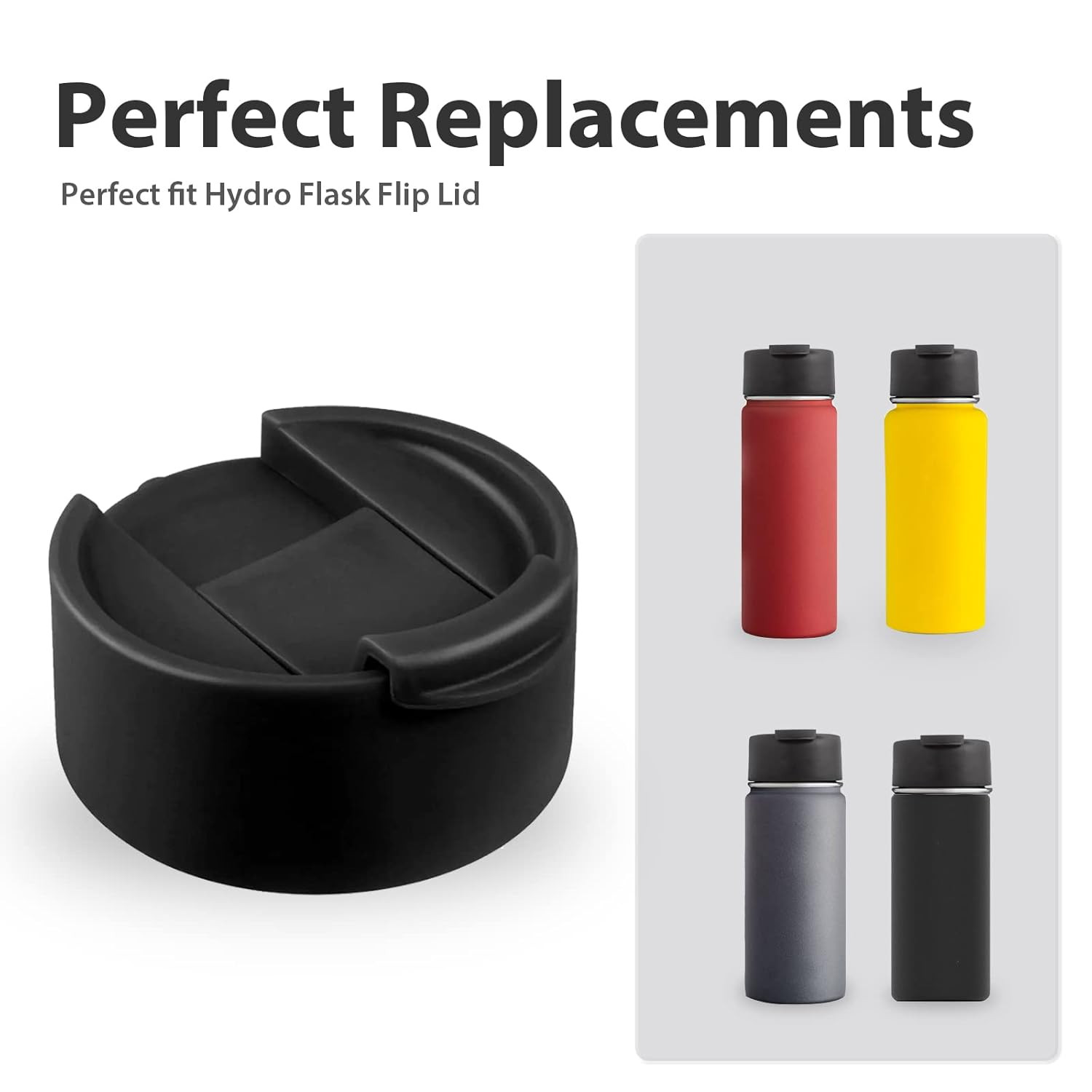 Gasket Replacement Compatible with Hydro Flask Wide Mouth Flip Lid Cap, 6 PCS Si