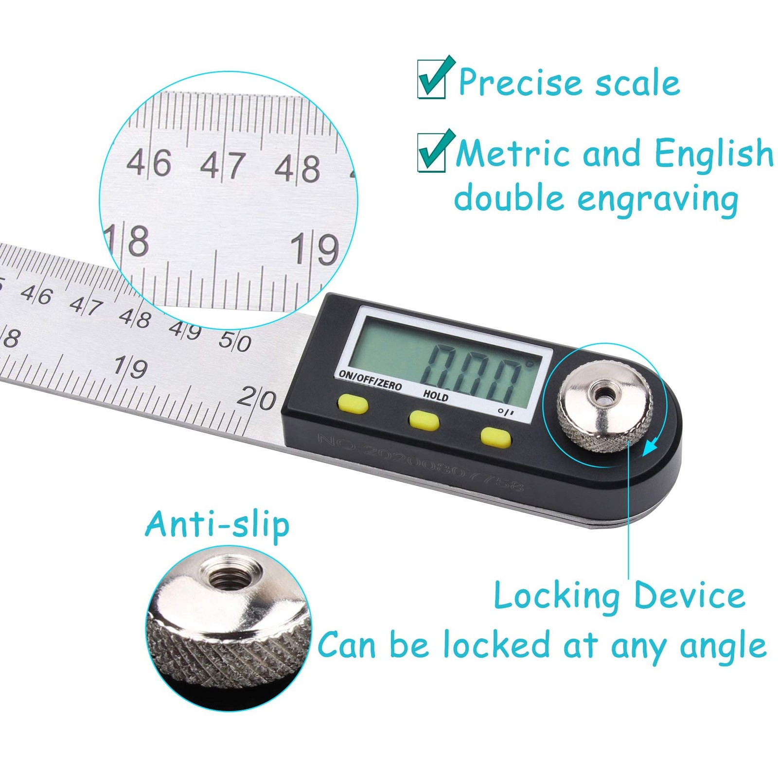 Digital Angle Ruler and Stainless Steel Digital Angle Finder or Digital Protract