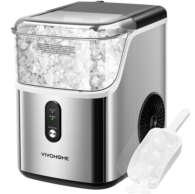 Nugget Ice Maker Countertop Chewable Ice Machine Automatic Self-Cleaning 33LBS