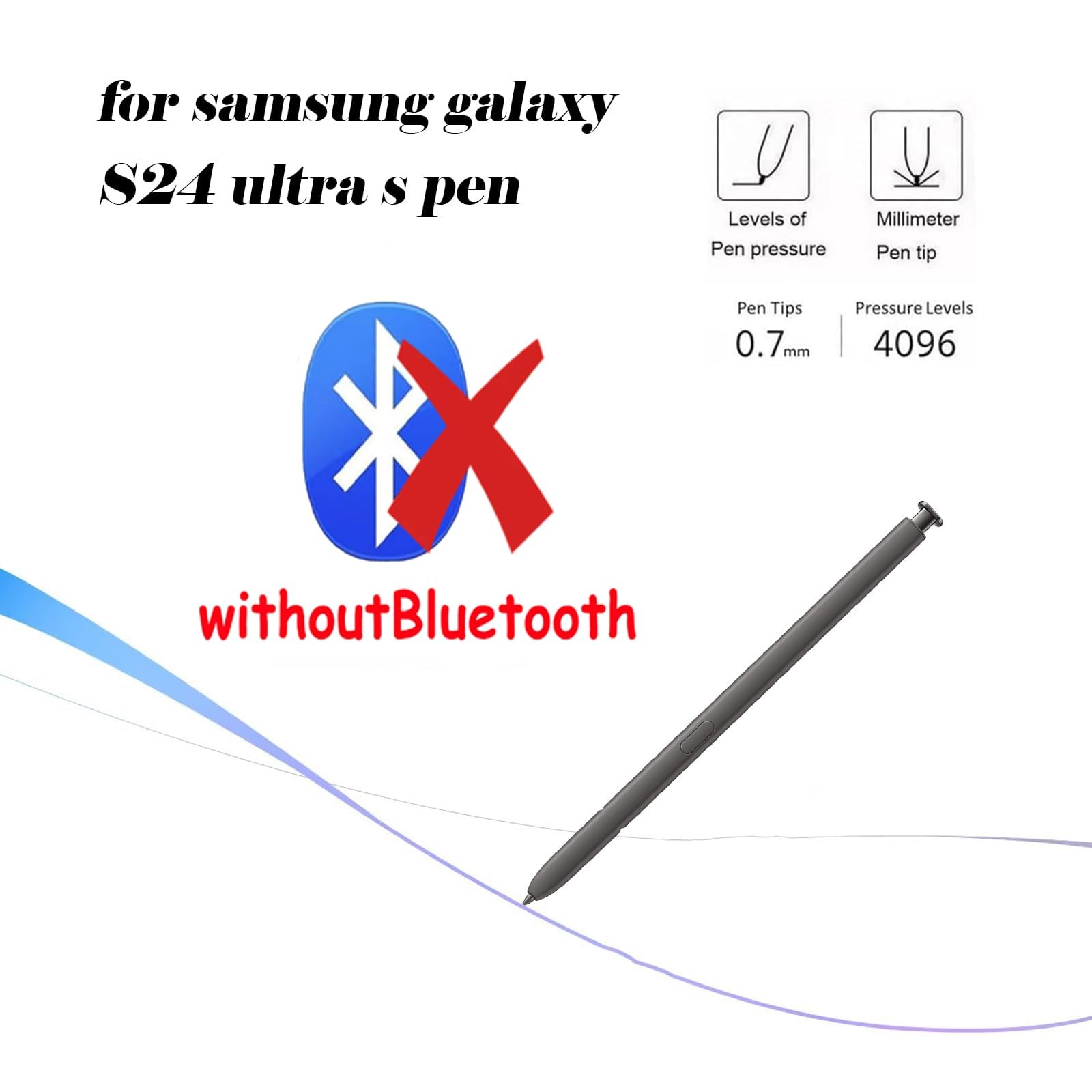 Galaxy S24 Ultra Stylus Pen WithoutBluetooth Replacement for Dark Gray