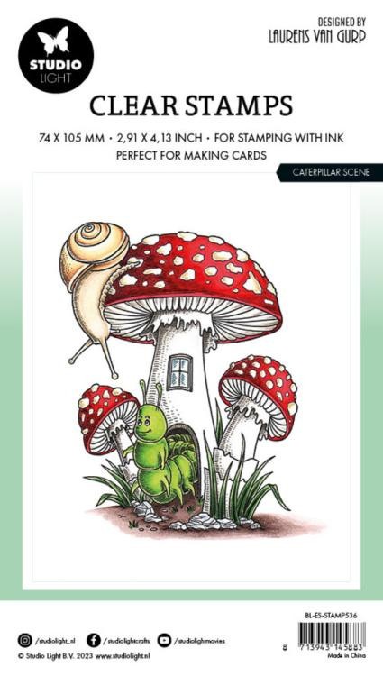 STUDIO LIGHT - ACRYLIC STAMPS - CATERPILLER SCENE