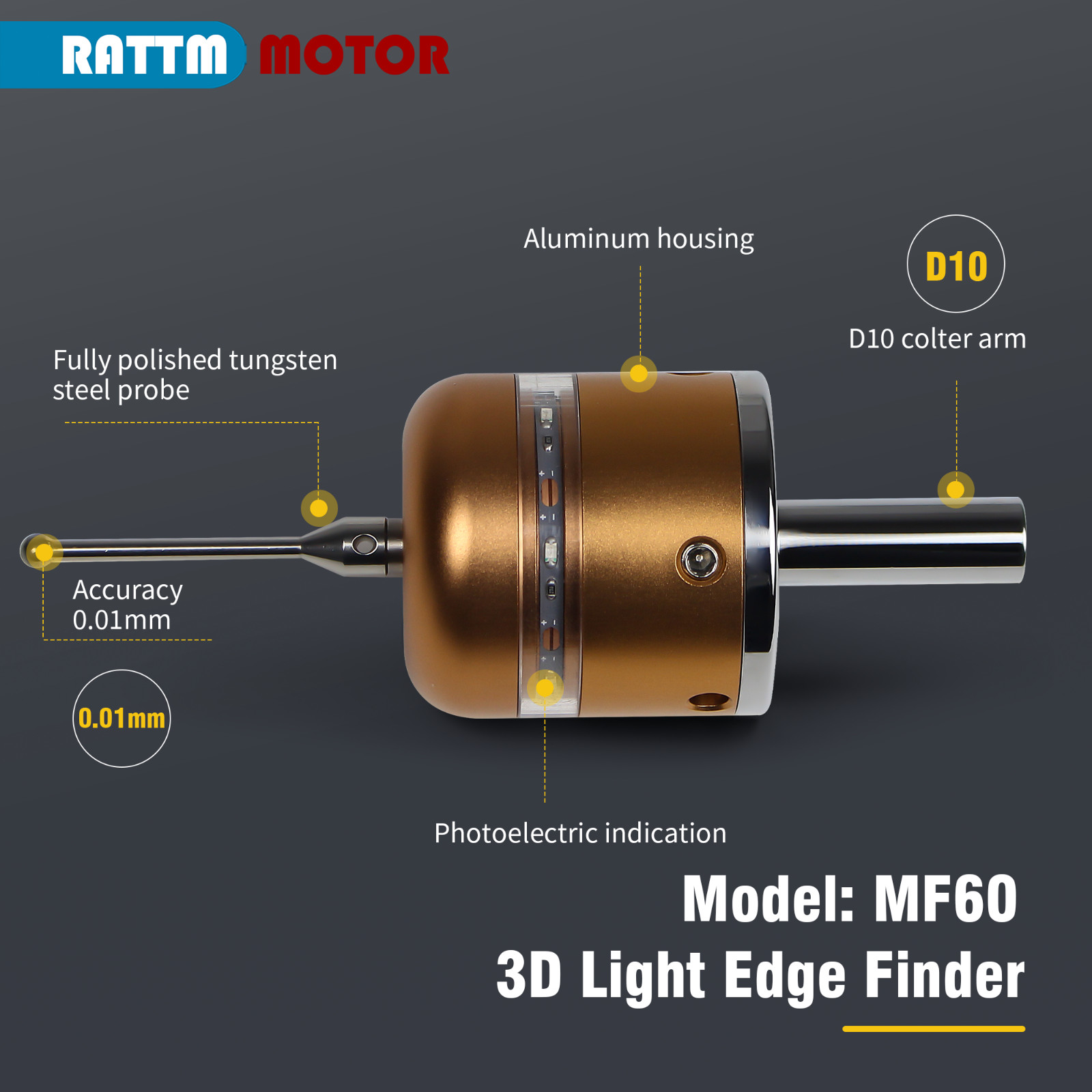 「USA」 3D Touch Probe Tool Edge Finder Trigger CNC Milling Machine Centering Rod