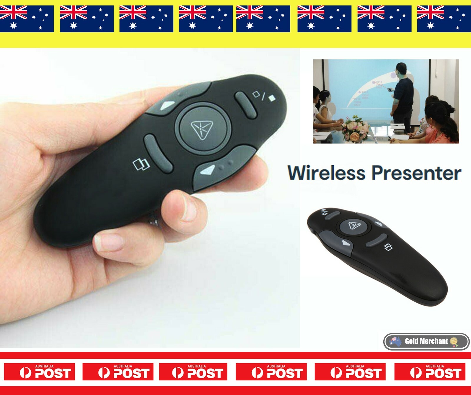 Wireless Presenter 2.5ghz 10m range red lazer pointer plug&play usb Receiver NEW