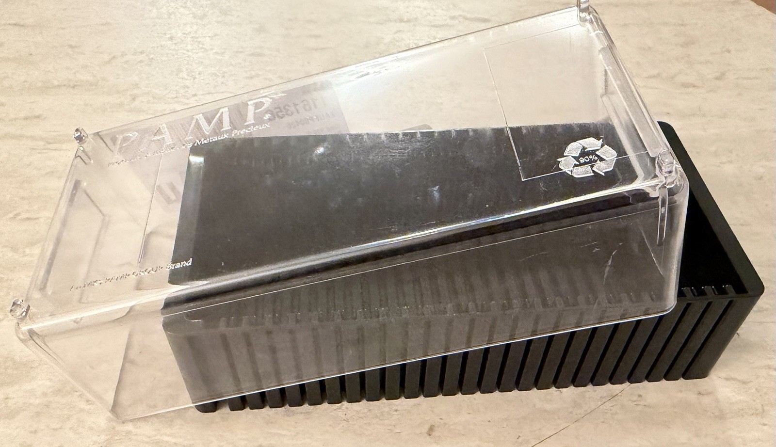 PAMP SUISSE 25 COUNT STORAGE BOX FOR TEP PACKAGING GOLD SILVER BARS CLEAR