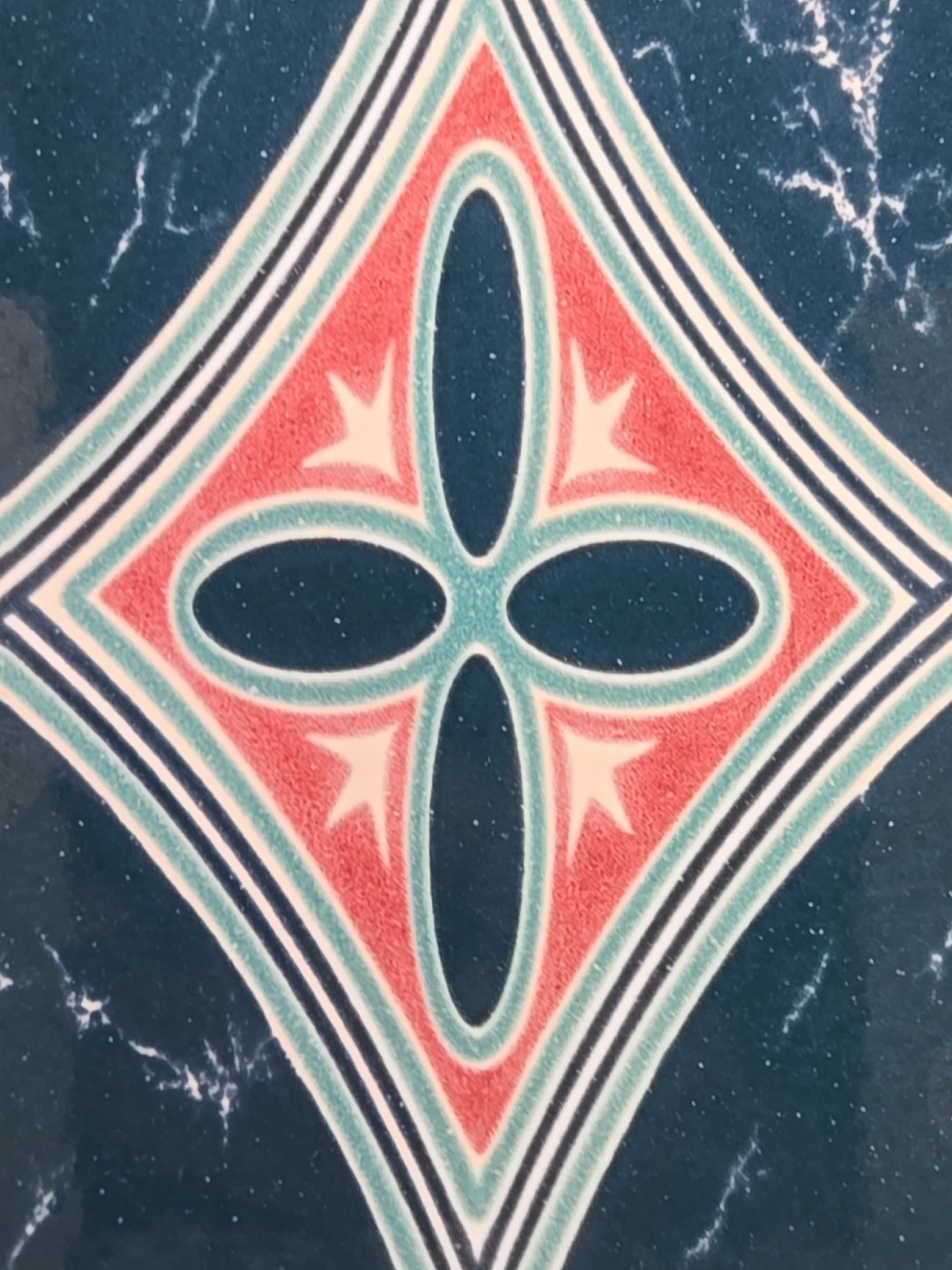 1pc Vintage Dong Su Teal Star Swimming Pool Ceramic Tile Frost Free 6"x6" LA-88