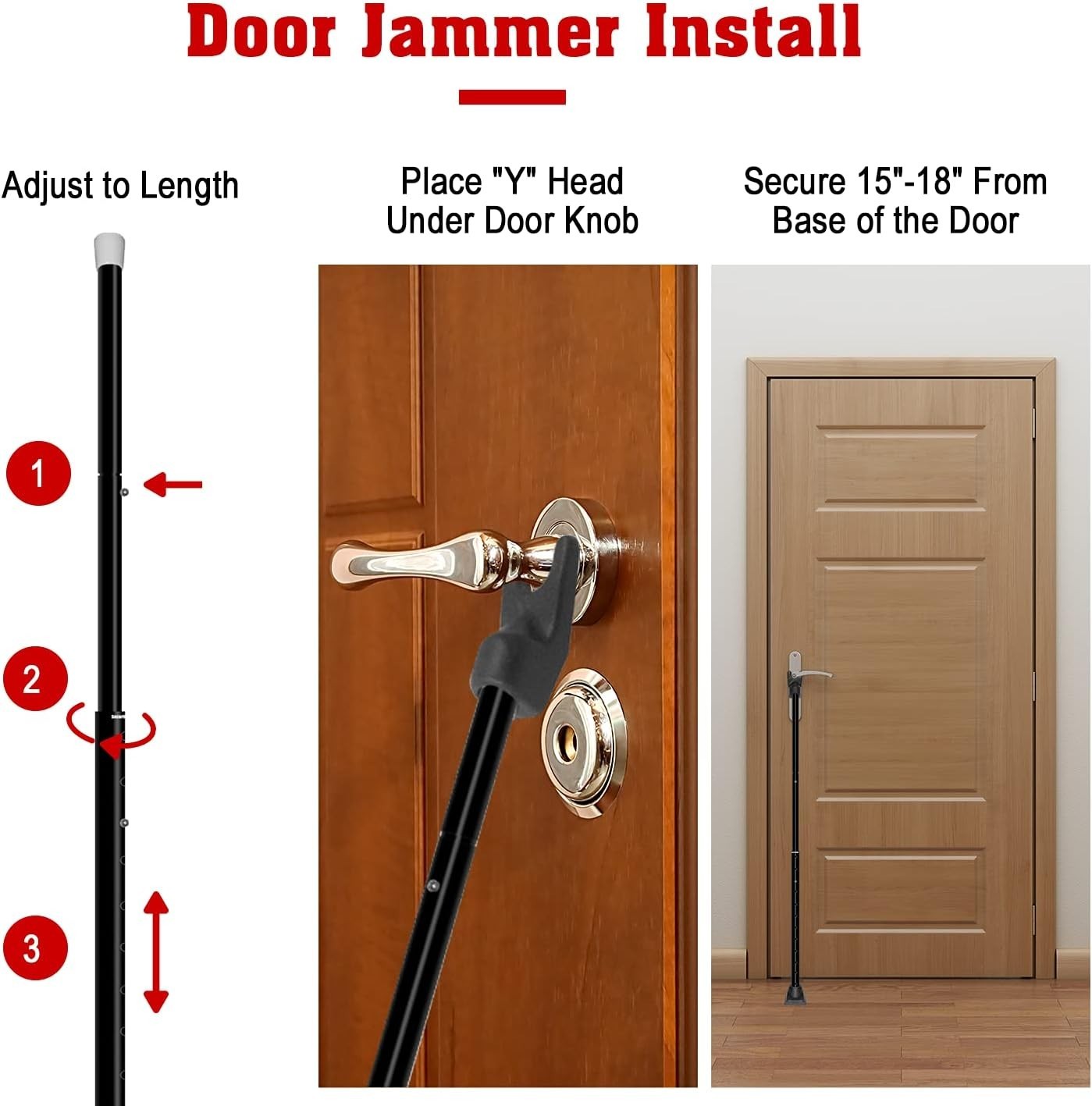 Two-in-One Iron Security Door Bar Pack Adjustable for Hinged and Sliding Doors