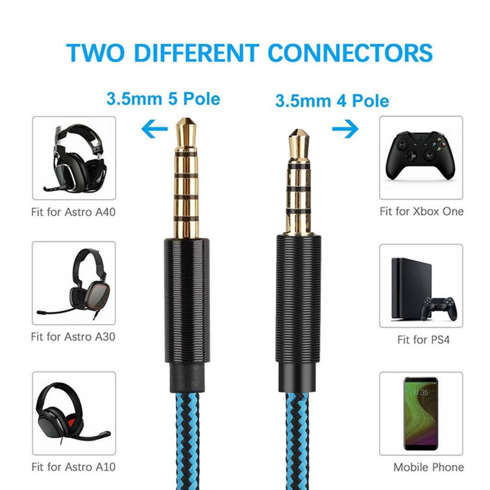 Replacement 2M Audio 3.5mm Cable Wire Cord For Astro A10 A40 A30 Gaming Headset