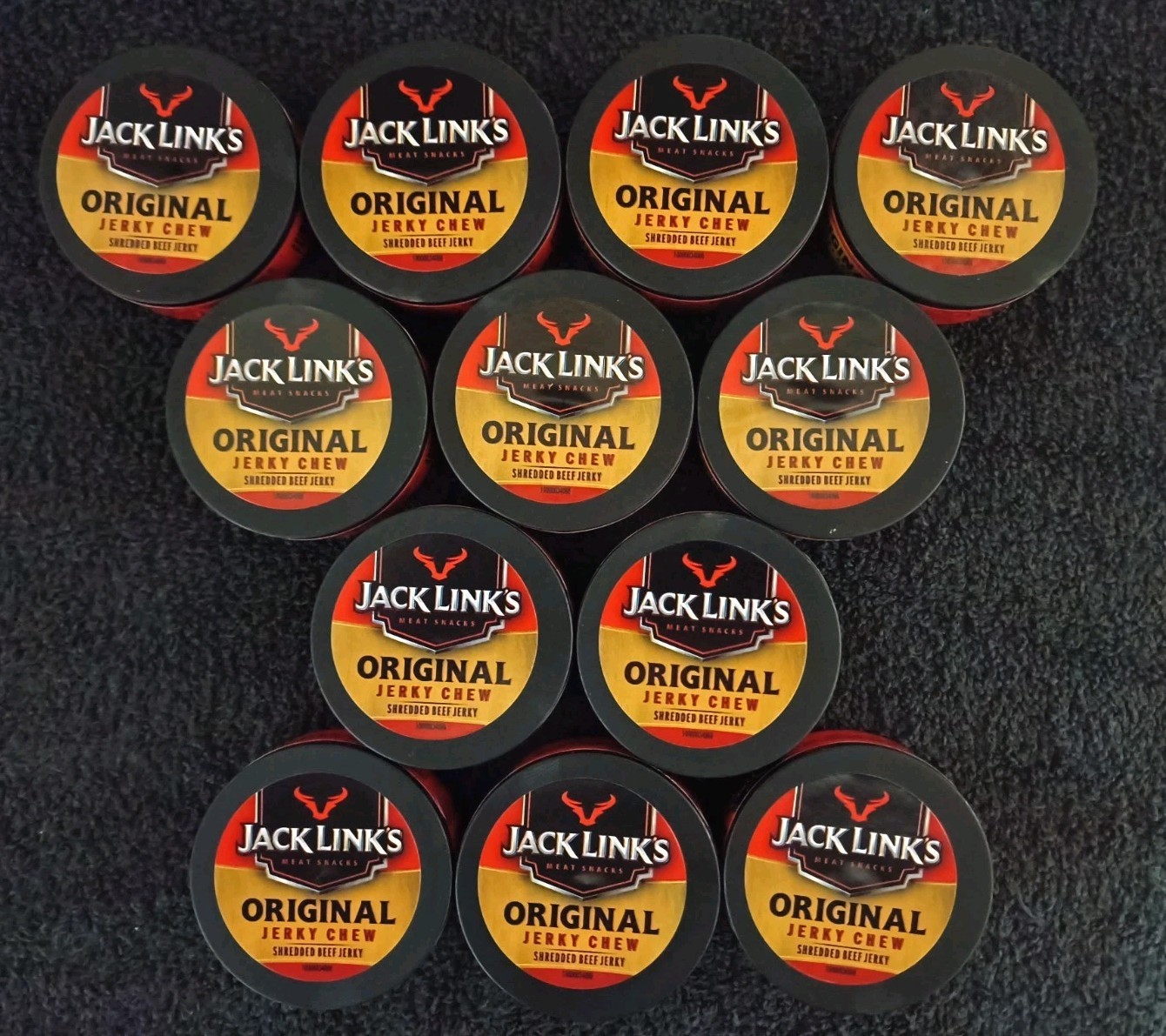 12 cans of JACK LINKS CHEW ORIGINAL FLAVOR - Best By: April 2027