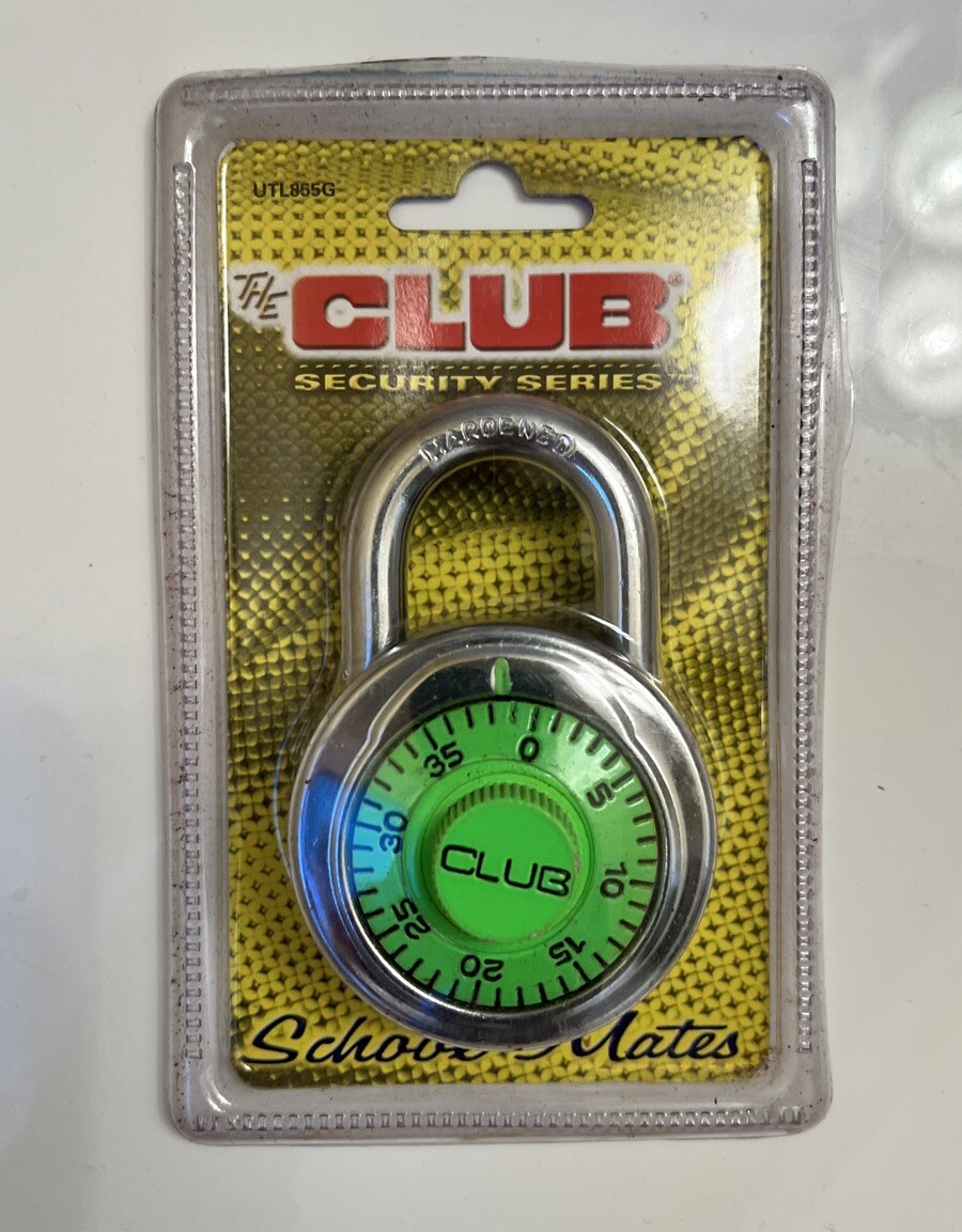 Club School Mates Lock Lime Green Combination Dial Padlock UTL855G